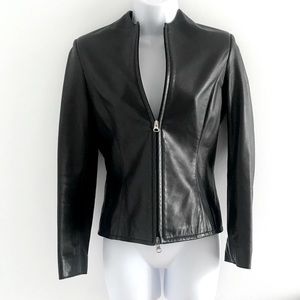 Sandra Angelozzi Black Real Leather Jacket Y2K
